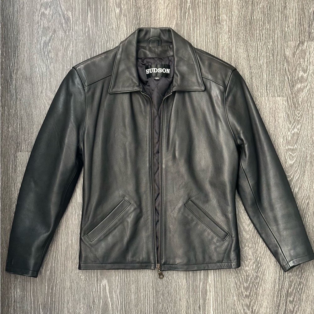90’s Style VTG Hudson Black Leather Jacket